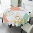 thumbnail image 4 of Eveokoki Round Vinyl Tablecloth 60 inch Abstract Geometric Tablecloth Waterproof Oilproof Tablecloth Wipeable Tablecloth Decorative Table Cover Picnic Tablecloth, 4 of 5