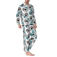 thumbnail image 2 of Salouo Watercolor Sunflower Print Button-Front Long Sleeve Pajama Set for Men, Soft 2Pjs Men's Long Sleeve Sleepwear-X-Large, 2 of 7