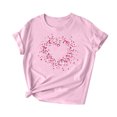 thumbnail image 4 of SnZhen Womens Valentine's Day Printed Tops Ladies' Fashion Round Neck Short Sleeve Round Neck Top/Shirt, 4 of 5