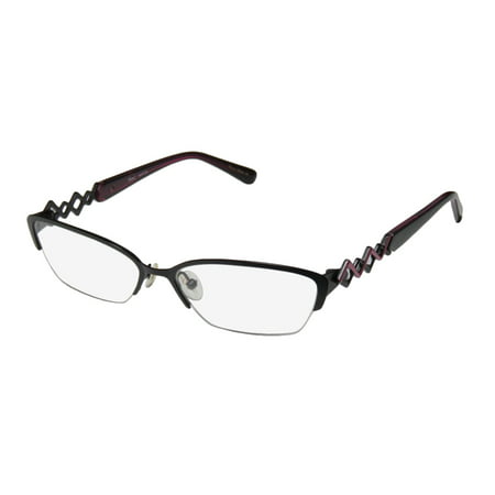 New Thalia Maritza Womens/Ladies Designer Half-Rim Black / Violet Half-rimless Adult Size Trendy Frame Demo Lenses 51-15-135 Eyeglasses/Glasses