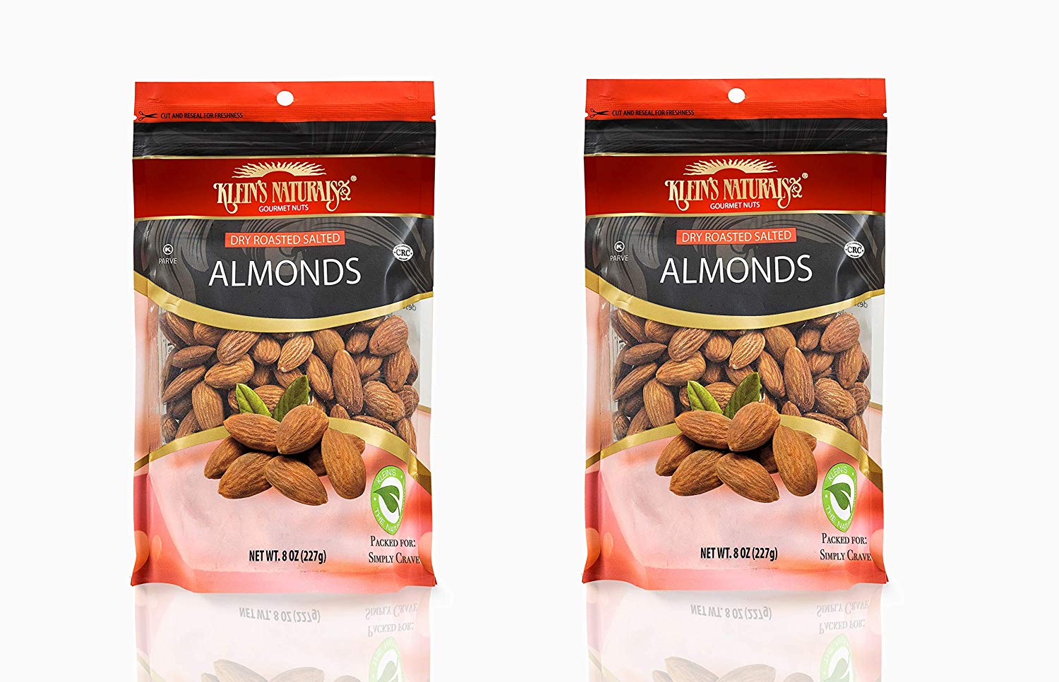 Whole Almonds Lightly Salted, 8 Ounce by Klein’s Naturals. Dry Roasted