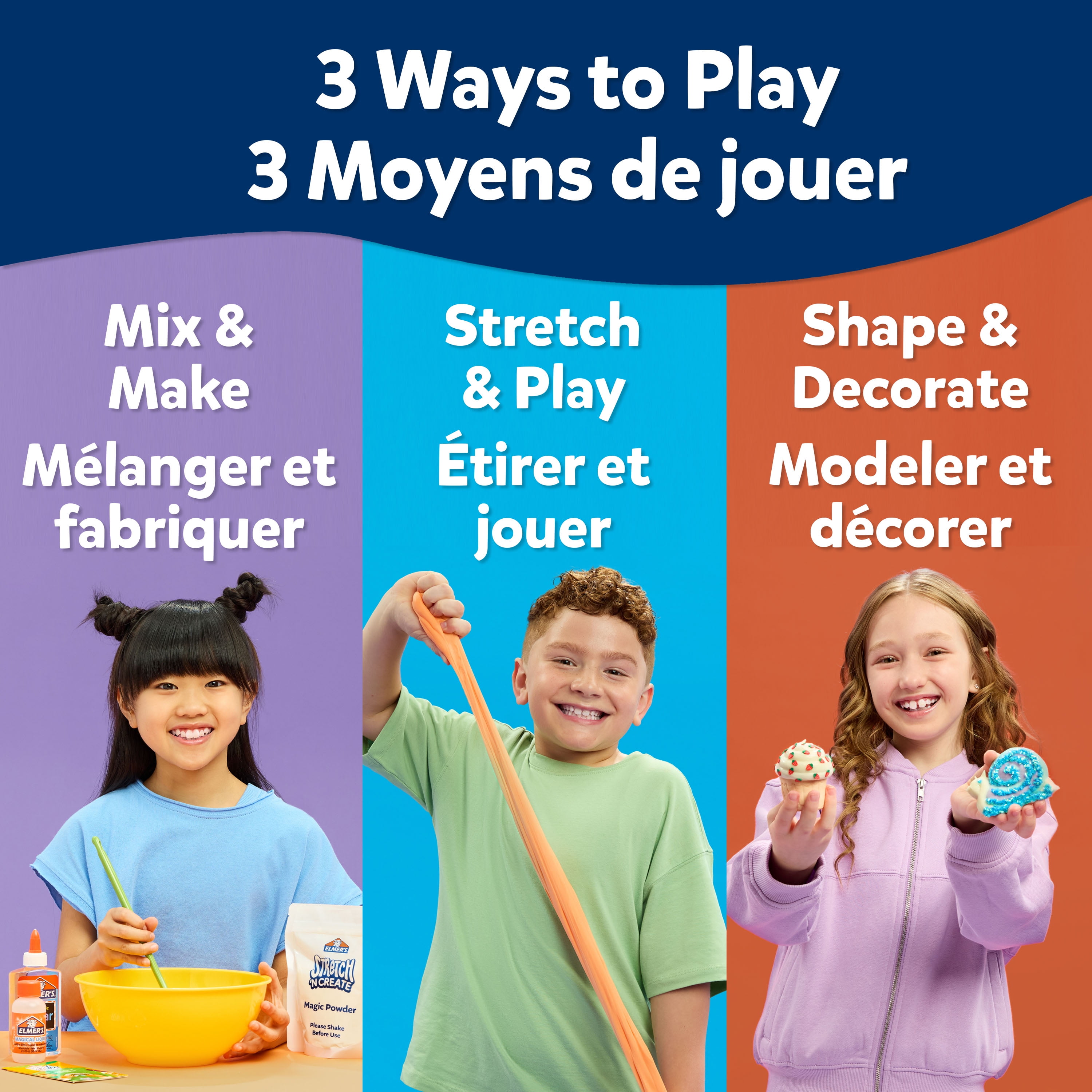 Elmer’s Stretch 'N Create Dough Kit, 3 Ways to Play, Keychains and Ornaments Kit, 18 Count
