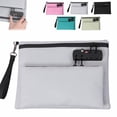 thumbnail image 2 of Pouches for Files, Tyeign Travel Lock Bag Bag with Lock And Zipper Double Layer Anti Handbag with Combination Men & File Bag Organizer File Bags for Women for Work Document Bag Grey, 2 of 9