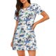 thumbnail image 1 of Balery Hawaii Palms Camisón de manga corta con cuello redondo para mujer, cómodo y elegante., 1 of 6