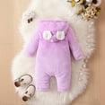 thumbnail image 4 of LIIPEE Girls Boys Plush Onesie Warm Cartoon Animal Long Sleeve Hooded Zip Up Fuzzy Jumpsuit Girl Elegant Climbing Hiking Camping Cycling One-Pieces,Purple,62, 4 of 8