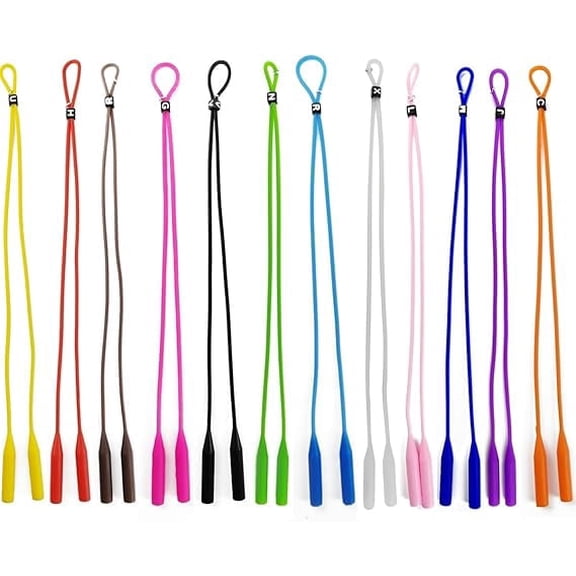 24PCS Glasses Straps - Adjustable Silicone Sunglasses Strap Anti-Slip Retainers For Eyeglasses , Sunglasses