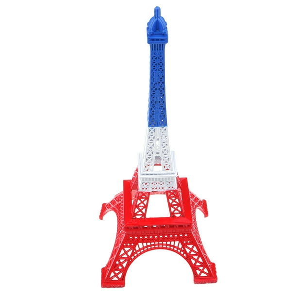 Methold Estatua de la Torre de París de color, estatuilla antigua, decoración del hogar, Metal Vintage, azul, blanco, rojo, 25cm Aseo de mascotas