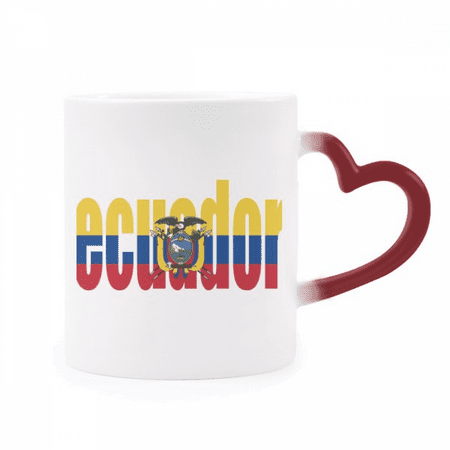 

Ecuador Country Flag Name Heat Sensitive Mug Red Color Changing Stoneware Cup