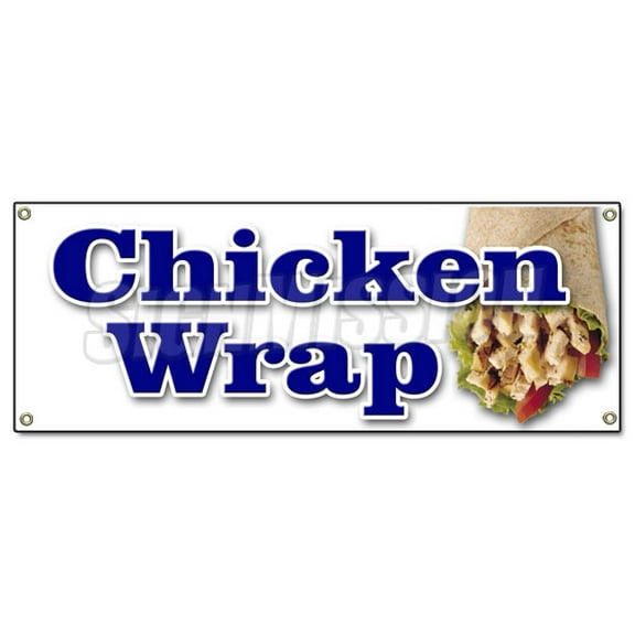 CHICKEN WRAP BANNER SIGN food vendor chicken grill bbq poultry restaurant wrap