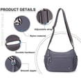thumbnail image 4 of AOUNQ Crossbody Purses and Handbags for Women, Waterproof Nylon Shoulder Bag with Anti Theft Pocket, Ladies Casual Multiple Pockets Travel Wallet, Dark Purple, 4 of 7