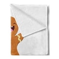 thumbnail image 2 of Christmas Soft Flannel Fleece Throw Blanket, Merry Christmas Lettering with Funny and Happy Gingerbread Man Cookie, Cozy Plush for Indoor and Outdoor Use, 50" x 70", Amber and Vermilion, by Ambesonne, 2 of 5