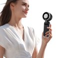thumbnail image 3 of Foldable Handheld Portable Turbo Fan 4000mAh Battery Rechargeable Fan 5 Gear Wind W/ Ice Cooling & LED Display for Beach Vacation Cooking Office Travel Camping (Black), 3 of 12