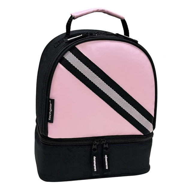 Sac à lunch à double compartiment Tech Gear, rayures chic