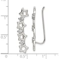 thumbnail image 4 of Sterling Silver Cz Stars Ear Climber Earrings (29 X 6) Made In Thailand qe13460, 4 of 5