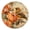 CD10, variant on Non-Ticking Silent Wall Clocks Battery Operated Personalized Decor Clock for Bathroom,Office-Bird Perched On Top Of Roses With Orange And Brown Pattern（12inch）
