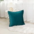 thumbnail image 2 of Velvet Soft Solid Decorative Square Throw Pillow Covers Set20 x 20 Inch Teal, 2 of 3