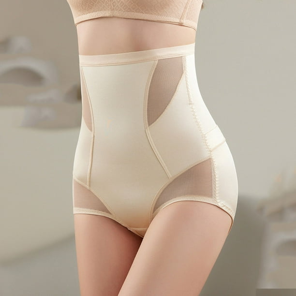 Aayomet Women's Plus Size Panties High Waist Trainer Underwear Body Shaper  (Khaki, L)