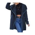 thumbnail image 3 of Txlixc Abrigo de lana femenino, chaqueta de manga larga con solapa de contraste, otoño e invierno Txlixc moda, 3 of 8