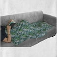 thumbnail image 6 of Tropical Soft Flannel Fleece Blanket, Digital Illustration Monstera Leaves Jungle Watercolor Gradient Nature, Cozy Plush for Indoor and Outdoor Use, 60" x 80", Shamrock Green Black, by Ambesonne, 6 of 6