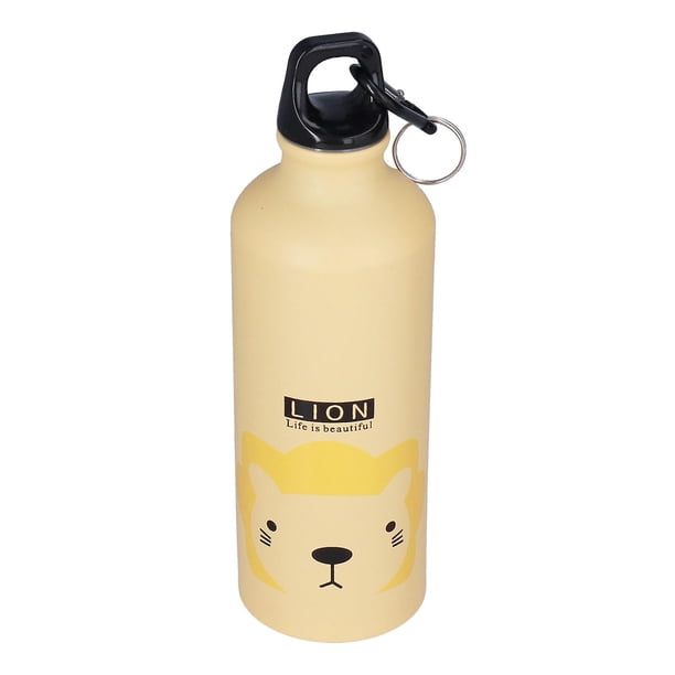 Kids Water Bottle Cute Cartoon 500 ml Aluminum Insulated Water Bottle Sport Water Bottle Yellow Lion