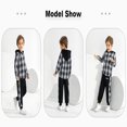 thumbnail image 6 of URMAGIC 2Pcs Little Boys Hoodie Tops Pants Set Plaid Print Long Sleeve Hoodies Long Pants Fall Winter Outfits, 6 of 9