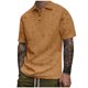 thumbnail image 1 of Blusa y camisa de manga corta con cuello vuelto para hombre, color liso, estilo europeo y americano, estilo moderno, con solapa desgastada, blusa de manga corta para hombre, poliéster., 1 of 5