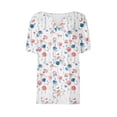 thumbnail image 5 of Drses Womens Tops Summer Casual Striped Color Block Short Sleeve Button V Neck Blouses Spring Dressy Loose Fit T Shirts, 5 of 5
