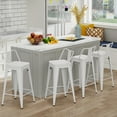 thumbnail image 2 of Metal Bar Stools Set of 4 Counter Height Stools 26 Inchs Counter Stools with Backs Black Bar stools with Backs Bar Height Stools, 2 of 4