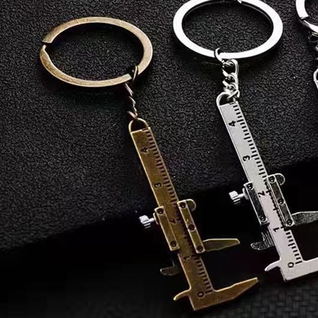 WEUVEB 4Ud Llaveros Colgantes De Vernier Caliper De Aleación Portátiles Resistentes Y Compactos