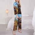 thumbnail image 3 of Fotbe Snowy Mountain Photography Bear Conjunto de Pijama de Manga Larga para Mujer con Estampado, Ropa de Dormir de 2 Piezas, Conjunto de Casa Suave y Cómodo con Bolsillos-Medium, 3 of 7
