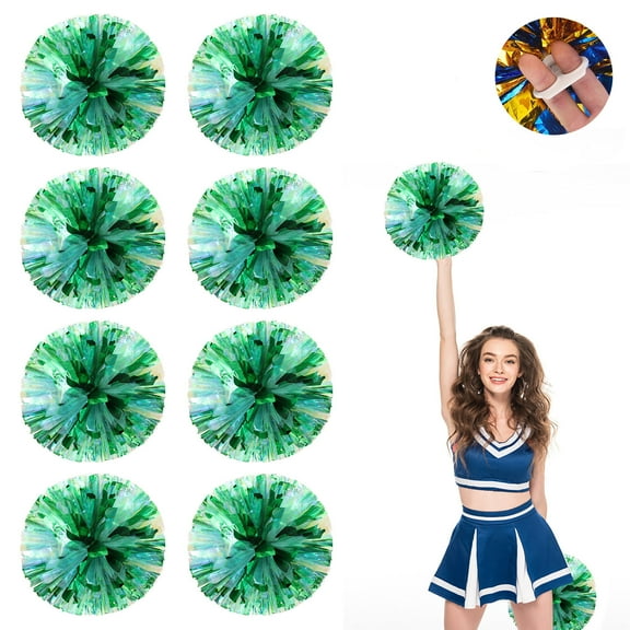 8 Pcs cheerleading poms,pom poms cheerleading with Finger Holes Metallic Foil Cheer Pom Pomsfor Dance, Matches, Team Spirit Sports