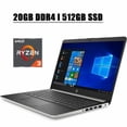 thumbnail image 1 of 2020 HP 14 Premium Business Laptop Computer I 14 inch HD Touchscreen Display I AMD Dual-Core Ryzen 3 3200U with AMD Radeon Vega 3 I 20GB DDR4 512GB SSD I USB-C HDMI BT 4.2 WiFi HD Webcam Win 10, 1 of 9