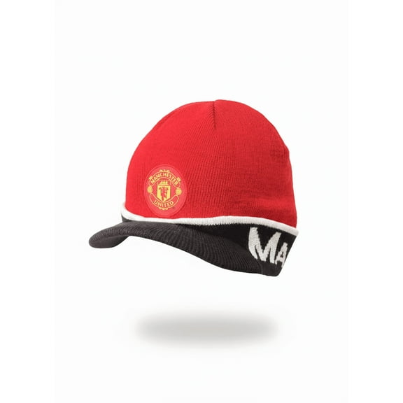 Manchester United Licensed Knit Winter Beanie Visor Cap