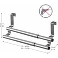 thumbnail image 2 of Kitchen Towel Holder Over Cabinet Towel Bar Rack, Expandable Double Over The Door Towel Rack for Universal Fit on Inside or Outside of Cupboard Doors , Stainless Steel, 2 of 6