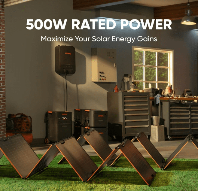 Restored Jackery SolarSaga 500 X Solar Panel - 500W Output - 25% Efficiency TOPCon Cells - IP68 Waterproof - Foldable & Portable Design - Operating -40℃~85 - Black ( Refurbished)