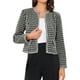 thumbnail image 1 of Blazer corto de oficina de tweed a cuadros para mujer INSPIRE CHIC 3XL negro, 1 of 6