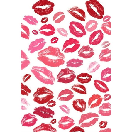Image of MOHome 5x7ft Sexy Red Lip Print Backdrop Sexy Hickey Photography Background Lipstick Mark Girl Adult Lady Artistic Portrait Photo Shoot Studio Props Video Drop