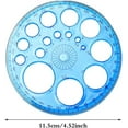 thumbnail image 2 of Tyeign 360-Degree Circular Protractor with 16 Circle Templates, Plastic Round Ruler for Math, Geometry, Drafting, And office Use, Lightweight And Portable, 360 Degree Protractor (Random Color) *3, 2 of 6
