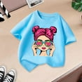 thumbnail image 2 of Thermal T-Shirts à Manches Courtes Longues pour Leggings Filles Imprimé Graphique Mignon Col Rond T-Shirt Décontracté d'Été, 2 of 4