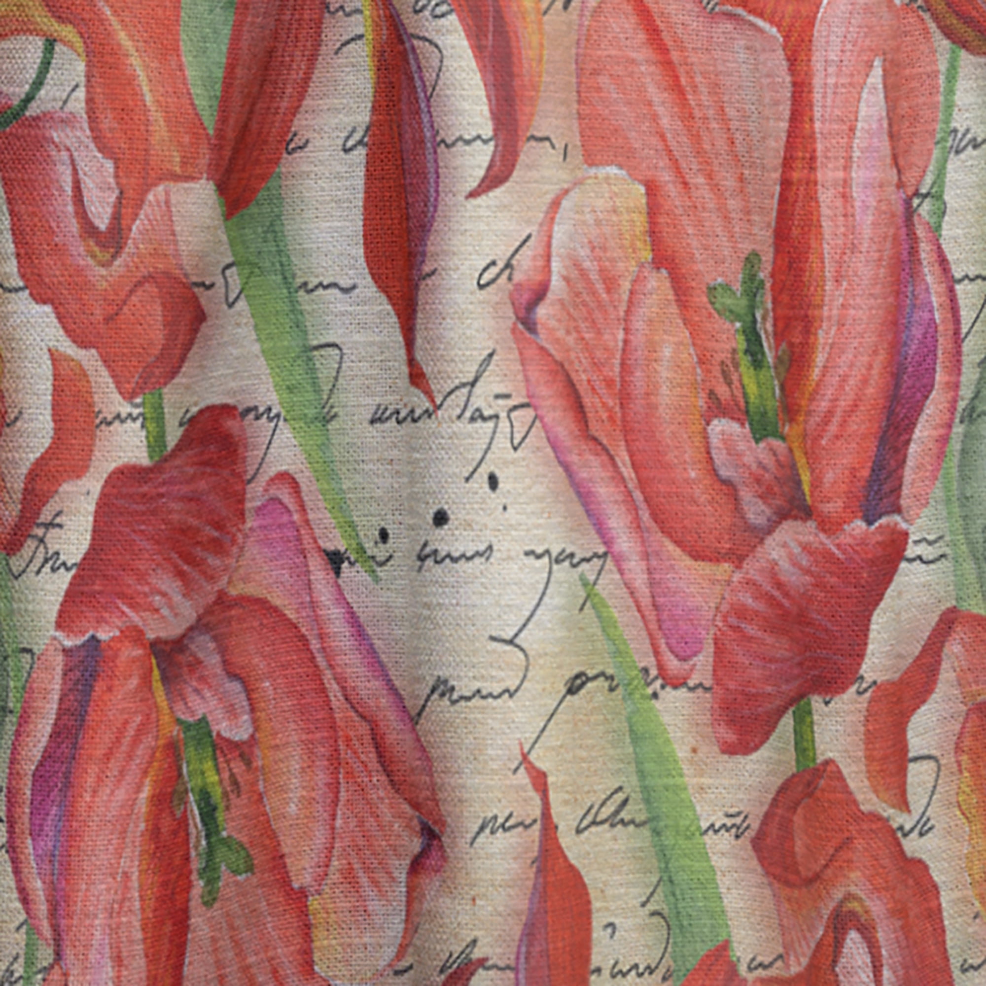 Designart 'Red Flower With Seamless Pattern' Floral Curtain Panel