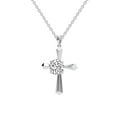thumbnail image 4 of Lab Diamond Dangling Pendant Necklace For Women | 5 Carat IGI Certified Round Shape | Serenity Cross Lab Diamond Pendant In 14K White Gold | FG-VS1-VS2 Quality | Friendly Diamonds, 4 of 6