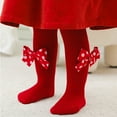 thumbnail image 4 of Elainilye Fashion Toddler Girls Pants Christmas Big Red Pantyhose Christmas Footed Socks Warm Bottoms, Sizes 6M-4Y,Red, 4 of 5