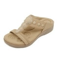 thumbnail image 2 of kamemir Womens Sandals Dressy Women's Flatform Universal Sandal(Beige,7), 2 of 6