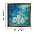 thumbnail image 2 of Halloween Wall Decor 8X8 Inch Vintage Framed Spooky Ghost Art Fall Halloween Decor for Home Halloween Party Decoration 1 Pack, 2 of 6
