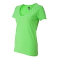thumbnail image 2 of J. America Women's V-Neck Slub T-Shirt, Style 8169, 2 of 3