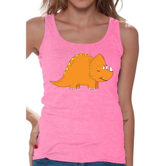 Awkward Styles Dinosaur Tanks Triceratops Shirts for Women Triceratops Tank Top Spirit Animal Shirts for Women Triceratops Outfit Gifts for Her Dinosaur Themed Party Dinosaur Gifts for Women