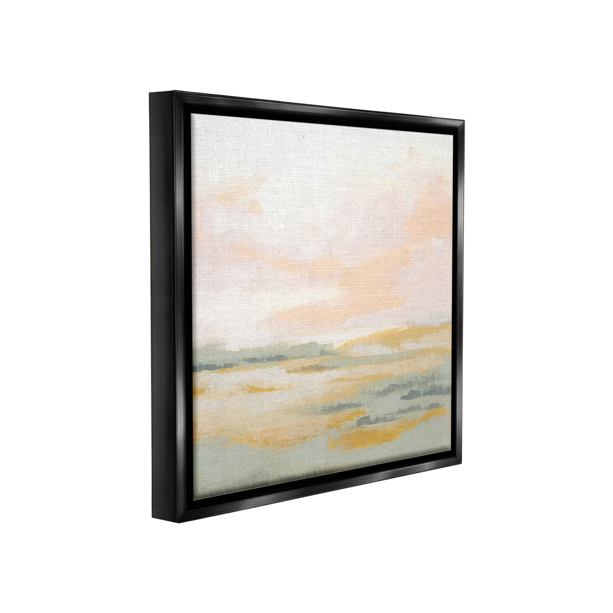 Stupell Industries Pastel Clouds Horizon Abstract Painting Black Floater Framed Canvas Art Print Wall Art, 25 x 25