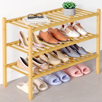 Home Basics 3 Tier Wooden Shoe Rack - Walmart.com
