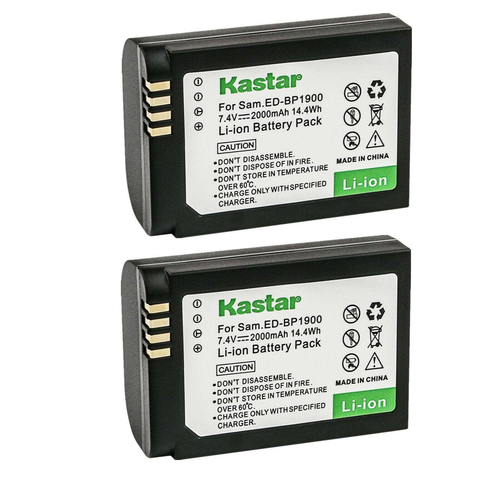 BP-1900 BP1900 Battery ED-BC4NX03/US Charger Kastar 4-Pack BP1900 Battery and LCD AC Charger Compatible with Samsung ED-BP1900 EDBP1900 ED-BP1900/US Samsung ED-BC4NX03 Samsung NX1 Digital Camera