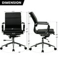 thumbnail image 6 of COMHOMA Office Chair, PU Leather Mid Back Cushioned Office Chair, Mid Century Modern Conference Chair, Dark, 6 of 8